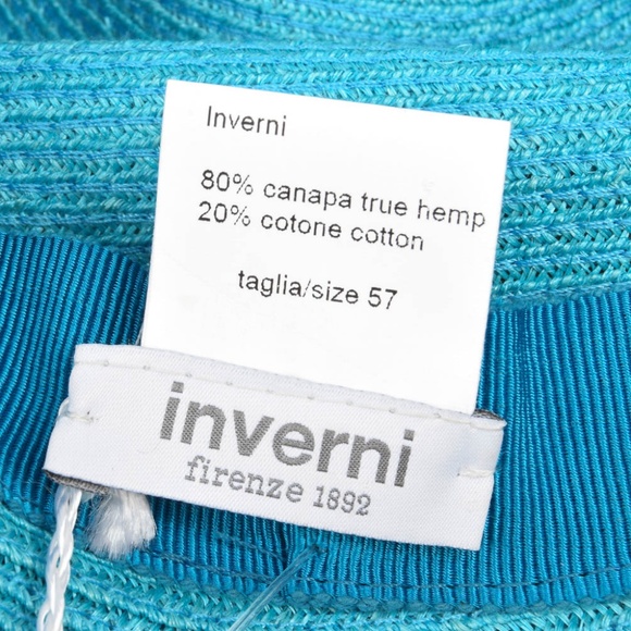 Inverni Firenze Fedora blue hemp straw floral - Picture 6 of 6